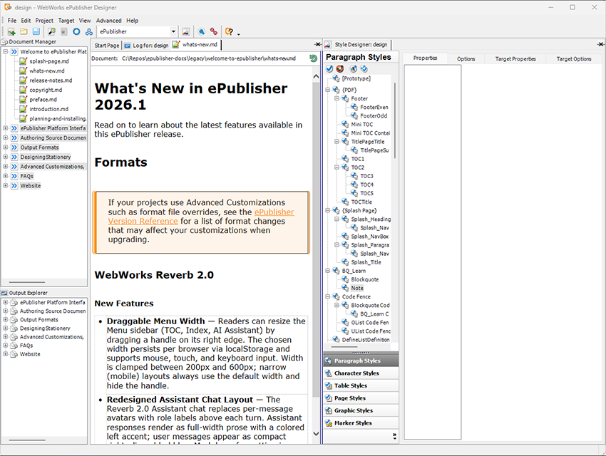 WebWorks ePublisher – Vorschau und Publishing